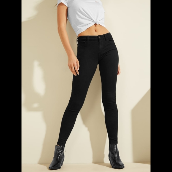 Guess Denim - SOLD ❌Guess Sexy Curve 25 Black Crop Jeans Super Skinny Mid High Rise